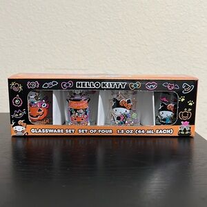Sanrio Hello Kitty Shot Glass Halloween Glassware Set 1.5 oz Set Of 4 Glasses